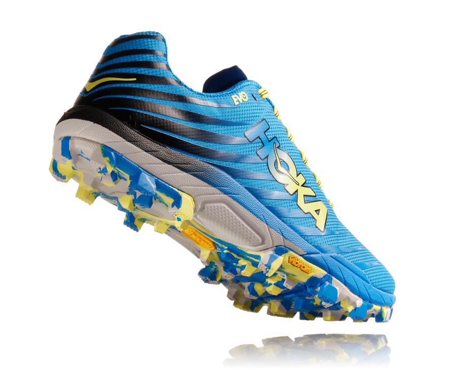 Zapatillas Trail Hoka One One Hombre - Evo Jawz - Azules - CLE391470